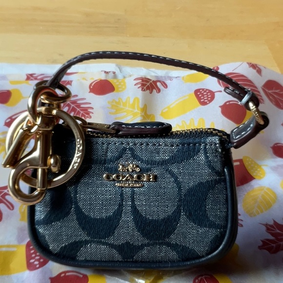 🍁 COACH MINI NOLITA BAG CHARM IN SIGNATURE DENIM CANVAS 🍁 NWT 🍁 - Picture 10 of 16